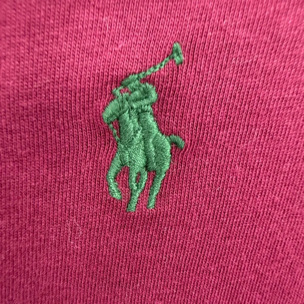 Polo Ralph Lauren T-Shirt Men L Burgundy Long Sleeve Crew Neck Pony Logo Preppy